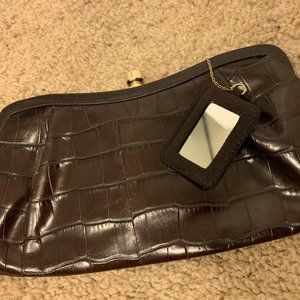 Banana Republic Crocodile Embossed Leather Handbag